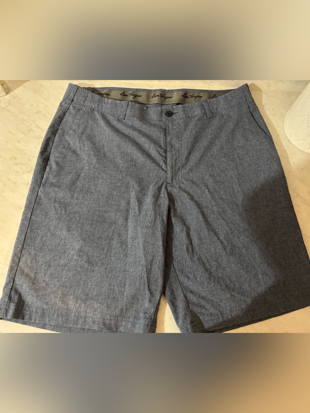 Hogan Men's Slate Blue Flat-Front Shorts